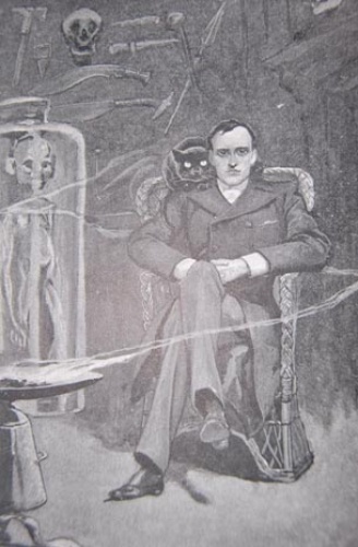 Д-р Николя в своей лаборатории в Порт-Саиде. Фронтиспис для A Bid for Fortune (London, 1895). Илл. Стэнли Л. Вуд