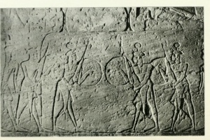 Изображение шерданов с рельефа в храме Абу-Симбел