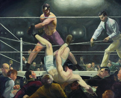 Легендарный бой между Демпси и Фарпо на картине Джорджа Беллоуза